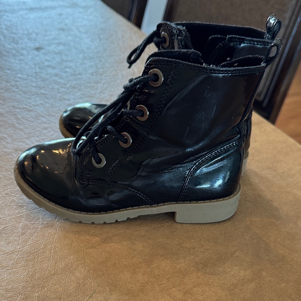 Old Navy Shiny Black Kids Boots
